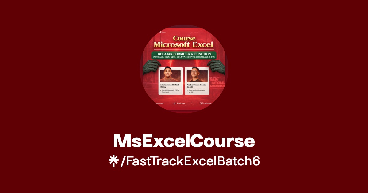 MsExcelCourse Official: Instagram | Linktree