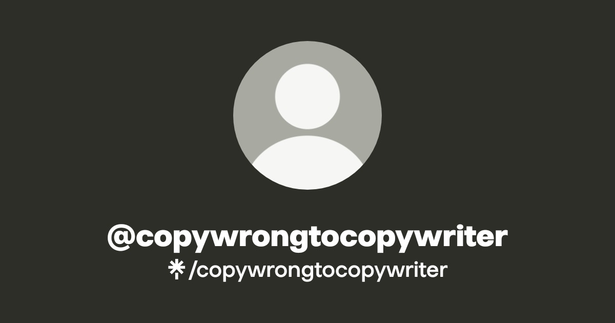 @copywrongtocopywriter | Linktree