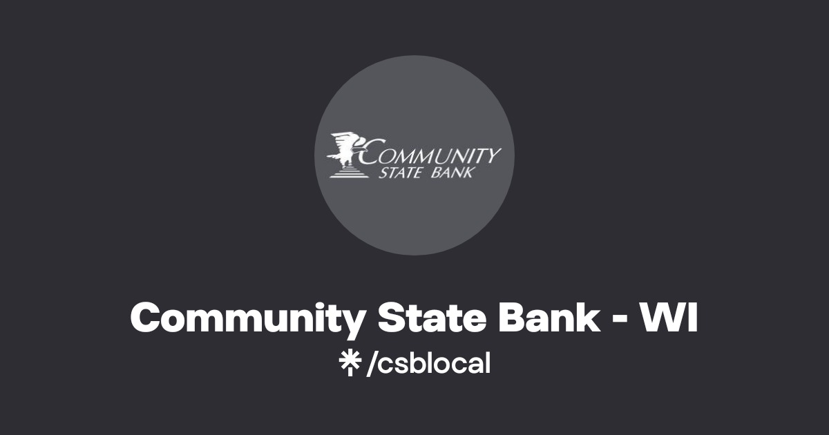 Community State Bank - WI Official: Instagram, Facebook | Linktree