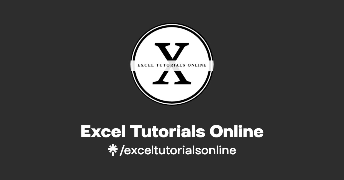 Excel Tutorials Online | Instagram, Facebook, TikTok | Linktree