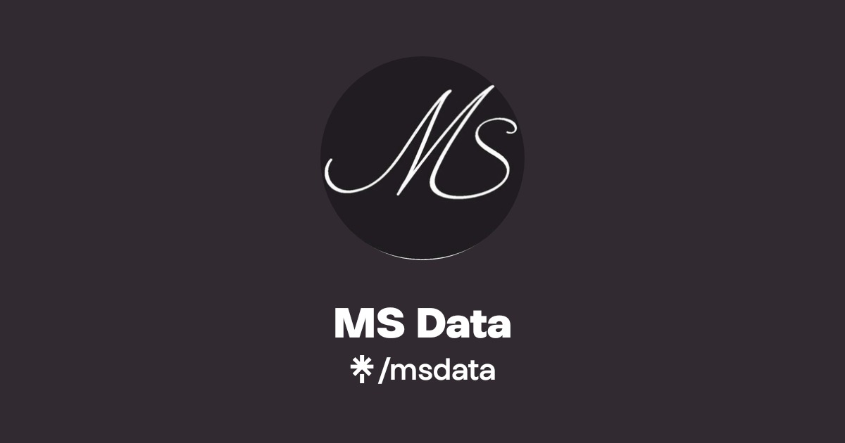 MS Data | Instagram, TikTok | Linktree